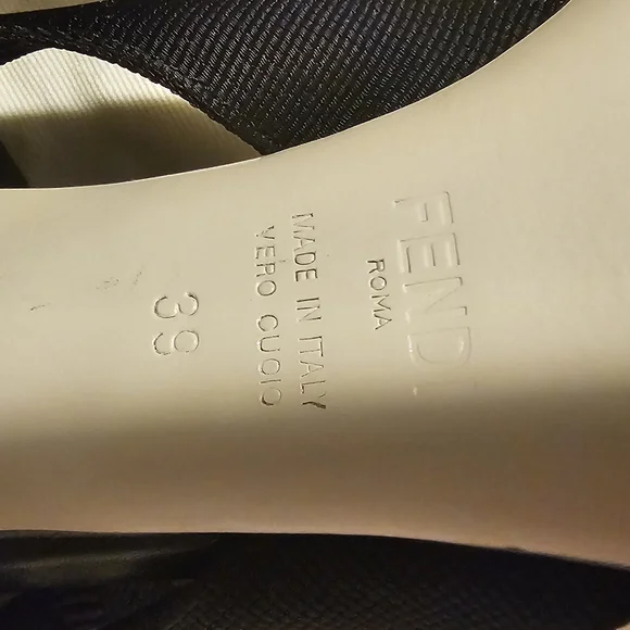 Fendi Black Slingback Heels with Sophisticated Mesh Design - Picture 2 of 7